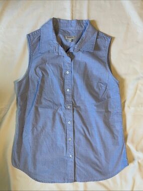 Talbots Light Blue Sleeveless Button-Down Shirt